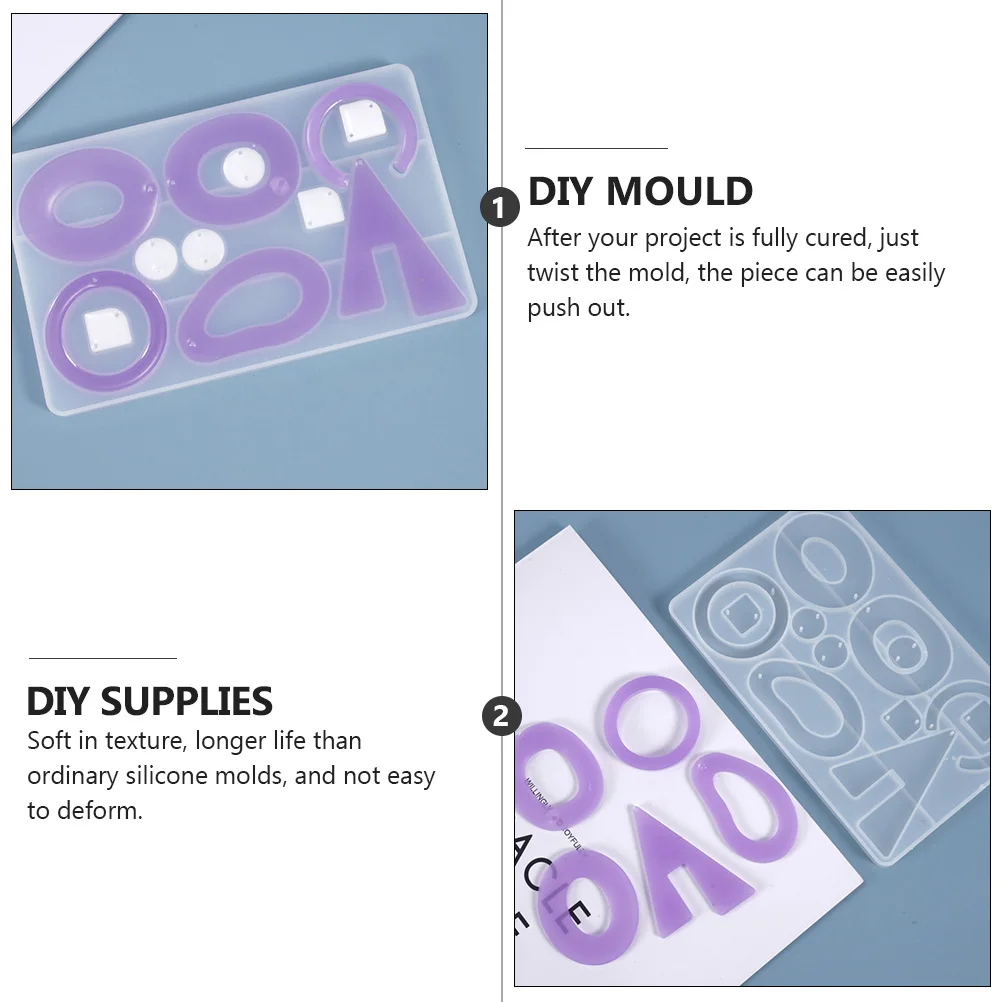 

2pcs Earrings Silicone Molds Diy Supplies Art Craft Epoxy Resin Soft Durable Reusable Casting Mold For Polymer Clay Diy Mold