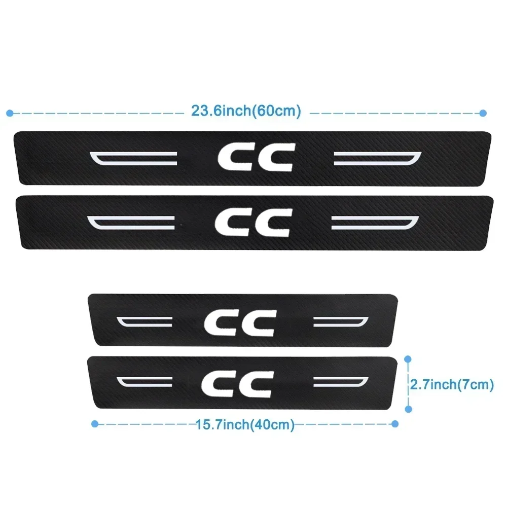 Car Interior Door Sill Protector Anti Scratch Decals Strip Tape for Volkswagen VW CC Bagde Auto Threshold Scuff Plate Sticker