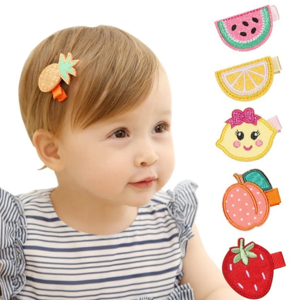 

Watermelon Lemon Peach Pineapple Fruit Hairpin Clip Hair Turban Strawberry Children Newborn Kids Headwear Baby Girl Accessories