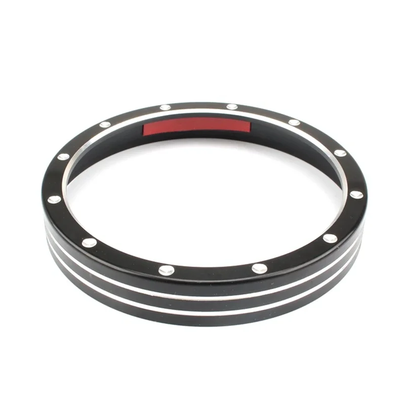 Motorcycle CNC Speedometer Trim Bezel Cover Cut Billet Black/Chrome For Harley Dyna Street Bob Low Rider Sportster 883 1200 XL - view 3