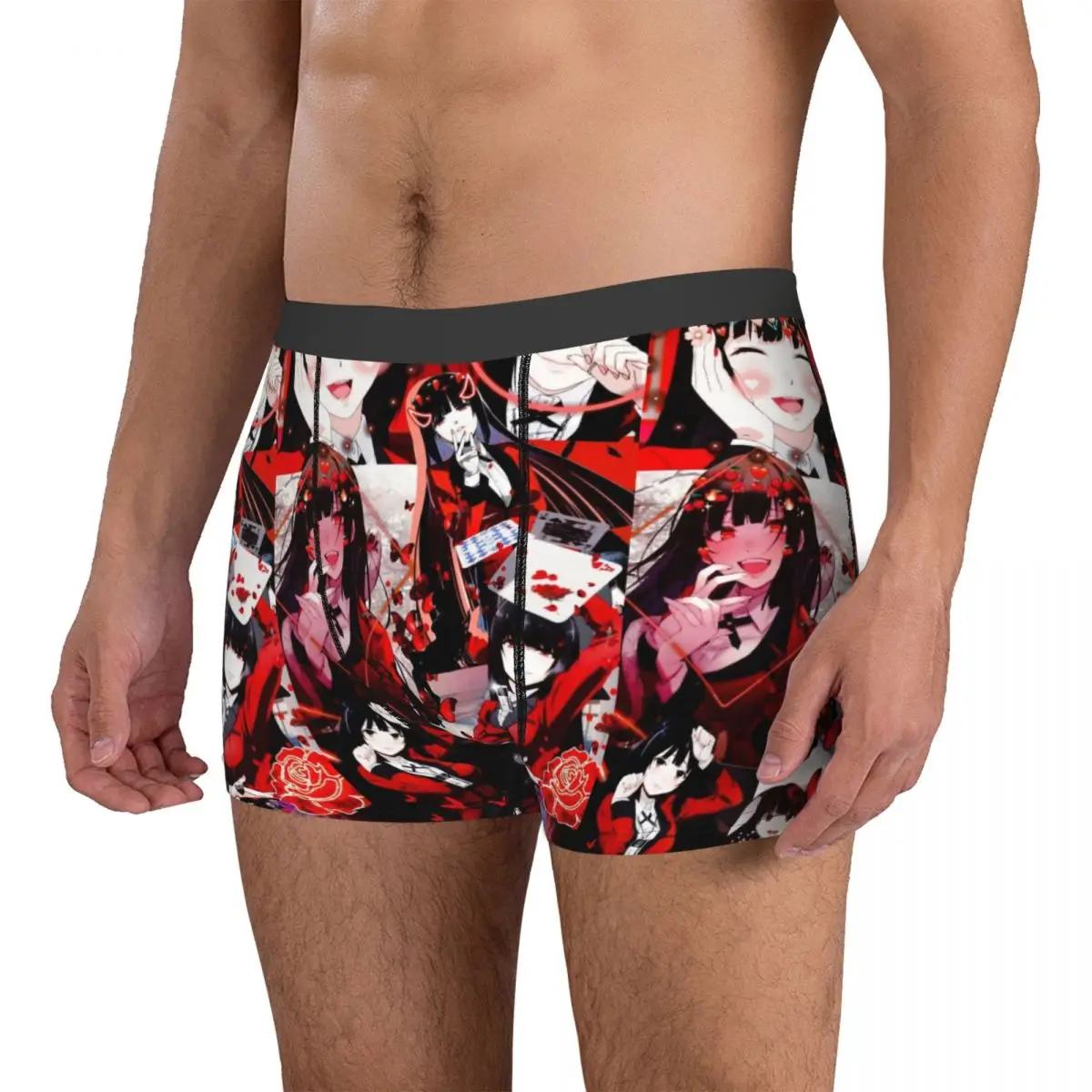 Jabami Yumeko Collage Man Underwear Kakegurui Japan Anime Boxer Briefs Shorts Panties Hot Soft Underpants for Male