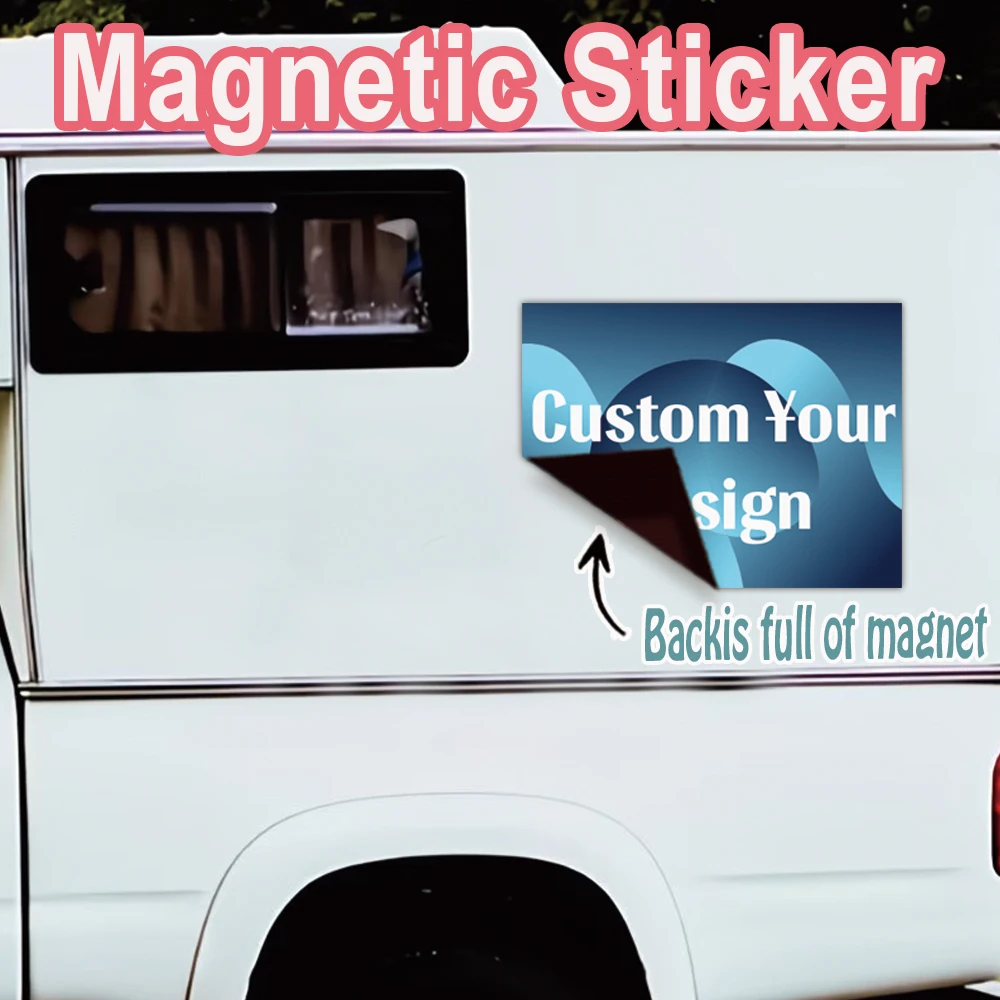 1pc Custom Picture Magnetic Car Wrap Customized Photo Creative Sticker On Car Stickers And Decals Window Sticker Car-Styling