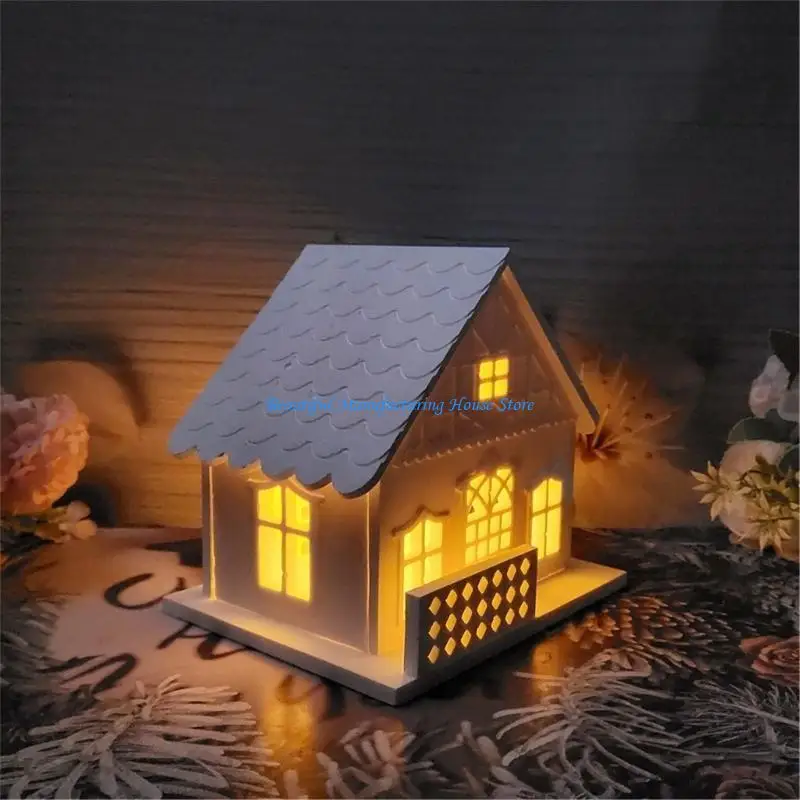 E56A Flexible Silicone Fence House Charm Mold for DIY Home and Garden Art Creations