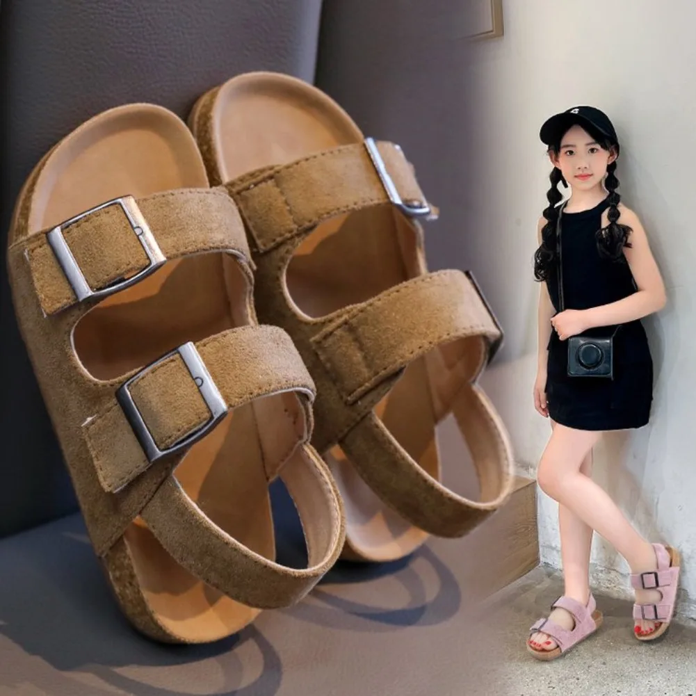 Children's Sandals Girls Soft Bottom Beach Princess Shoes Fashionable 2026 New Summer Slippers Rubber Sole Kids Footwear