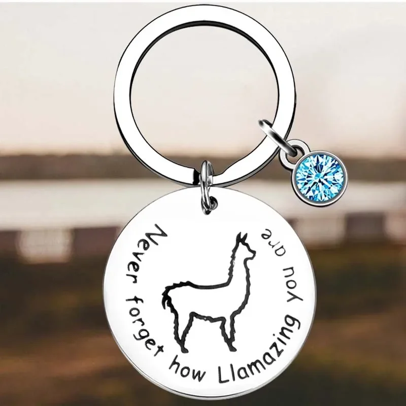 New Llama Key Chain Ring Never Forget How Llamazing You are keychains pendant Animal Alpaca Lover Gift