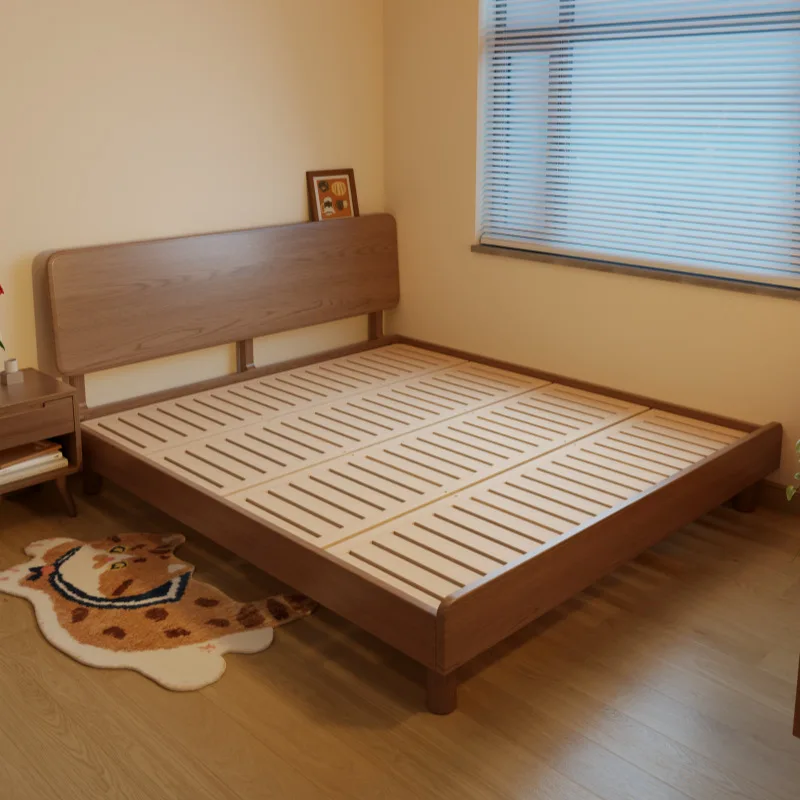 

Chinese solid wood bed double bed 1.8 meters master bedroom large bed Nordic simple bedroom household 1.5 small apartment