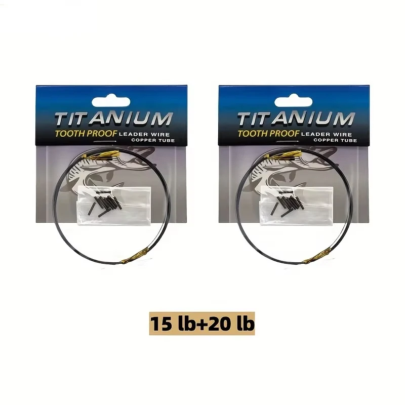 YOTO 1 Stück bissfestes Titan-Vorfachschnur-Set, 10 Fuß mit Ärmeln zum Salzwasserangeln (15–44 lb)