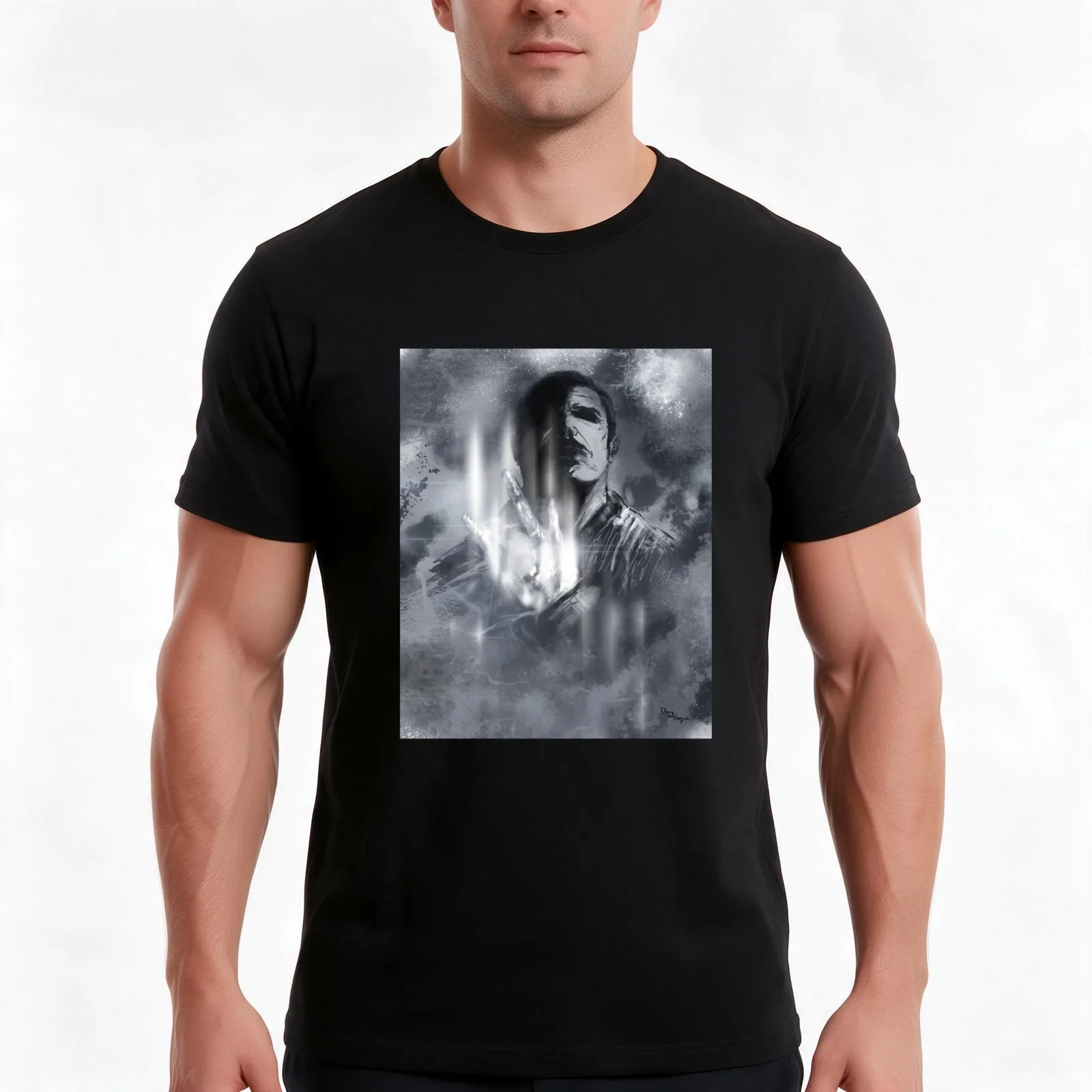 Glass Hand Outer Limits T-Shirt, Summer Casual Cotton Tee, Oversized Streetwear Tops, Vintage Graphic Print, Unisex Men Women