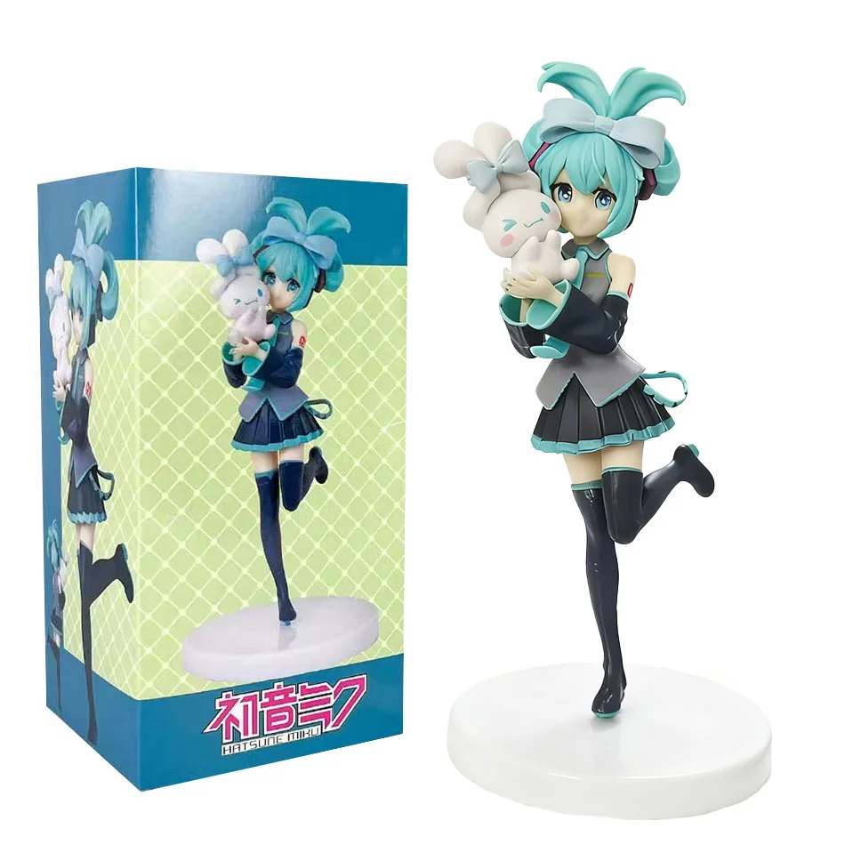 Animation Anime Hatsune Miku X Cinnamoroll Puppe Figur Hatsune Miku Katze Ohr Hatsune Miku Niedliches handgefertigtes PVC-Modell Kawaii Geschenk