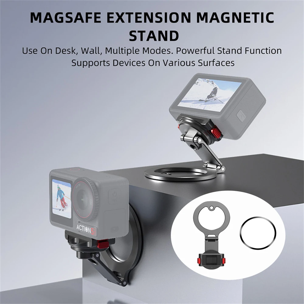 Quick-Release Magnetic Mount Mag-safe Expansion Stand for DJI OSMO 360/Action 5 Pro Stand Rack Camera Accessories
