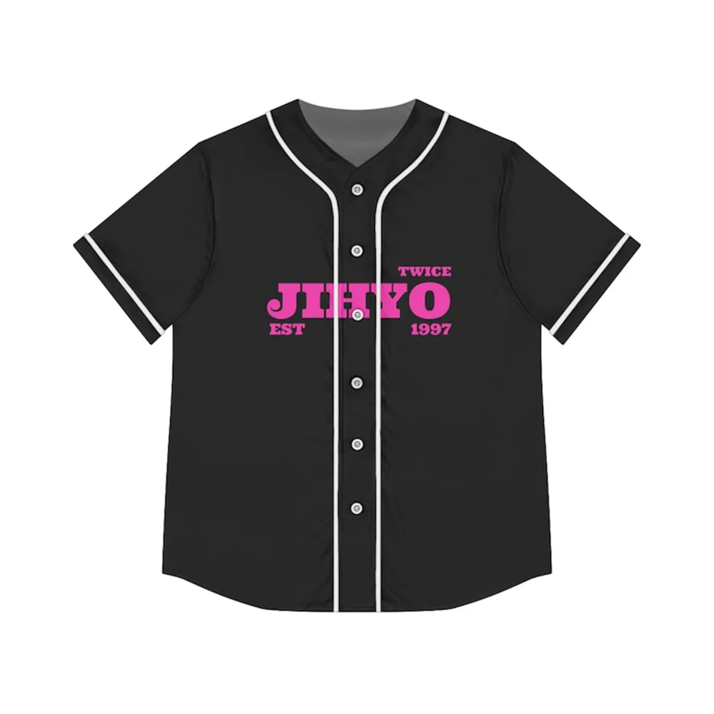 

KOOP Twice Mercch Jihyo Personalized Streetwear Harajuku Thin button Baseball uniform Men/Women customizable