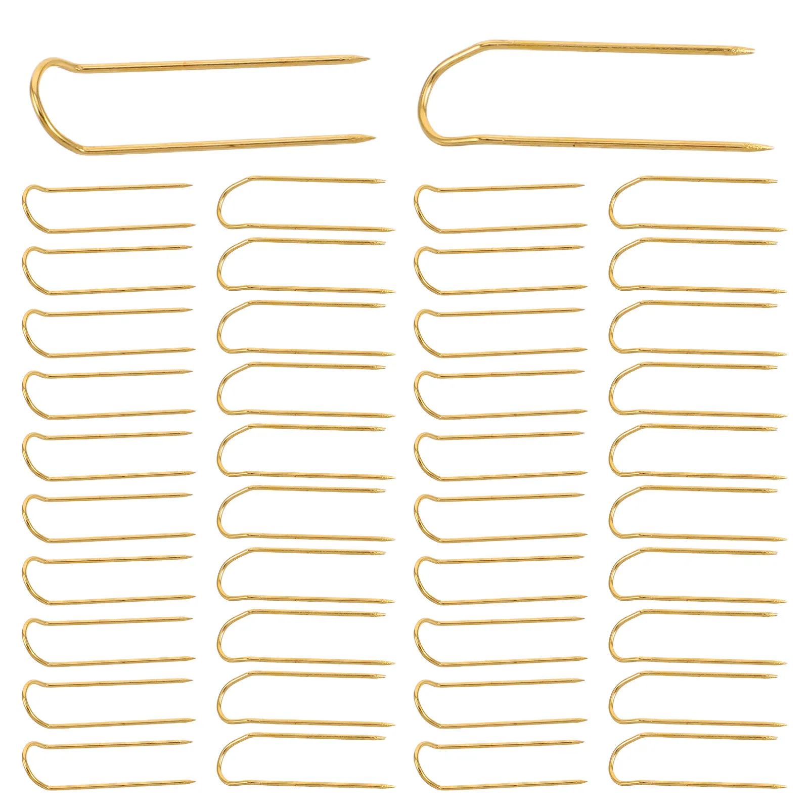 

100 шт. декоративных золотых двусторонних U-образных швейных булавок для рукоделия, ткани, обивки, домашнего декора, проектов по квилтингу