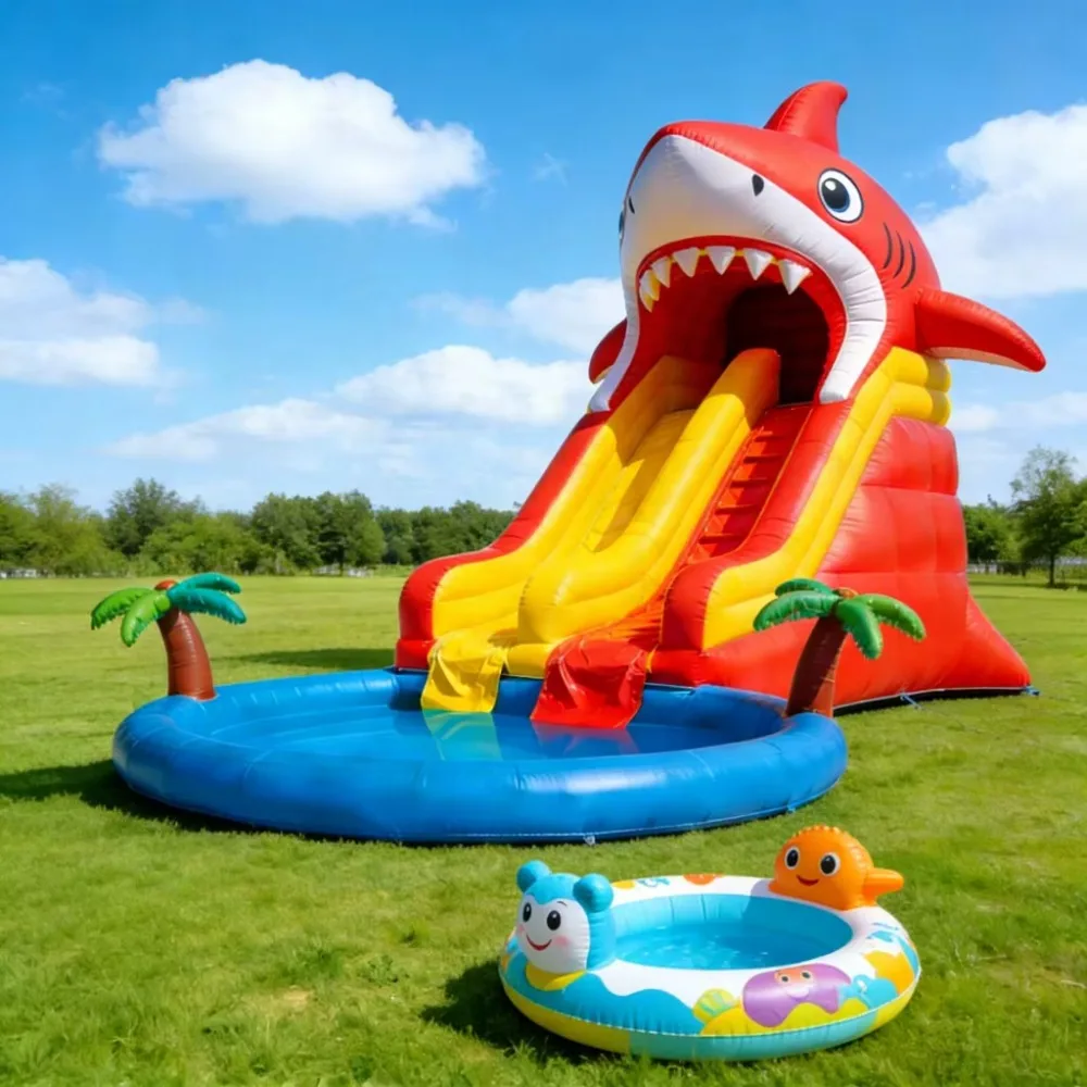 Custom Commercial Inflatable Slide with Pool Easy Install PVC Kids Inflatable Bounce House Combo for Party