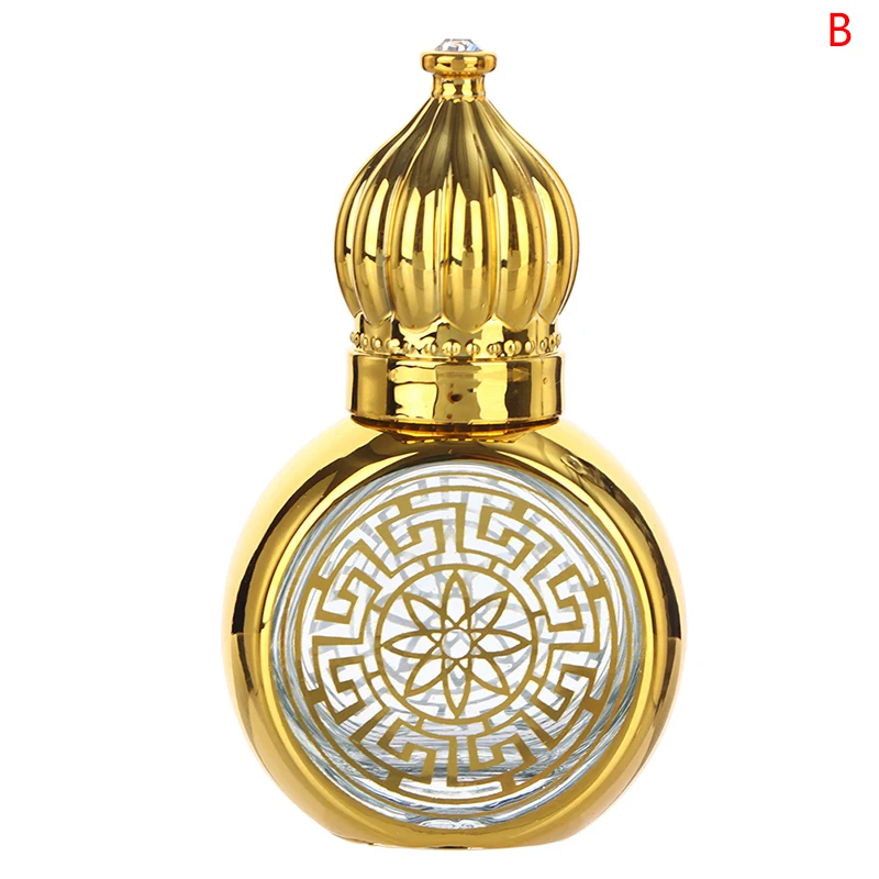 Bouteille à rouleau d'huile essentielle de 10ml, bouteille de parfum en forme de couronne dorée, bou