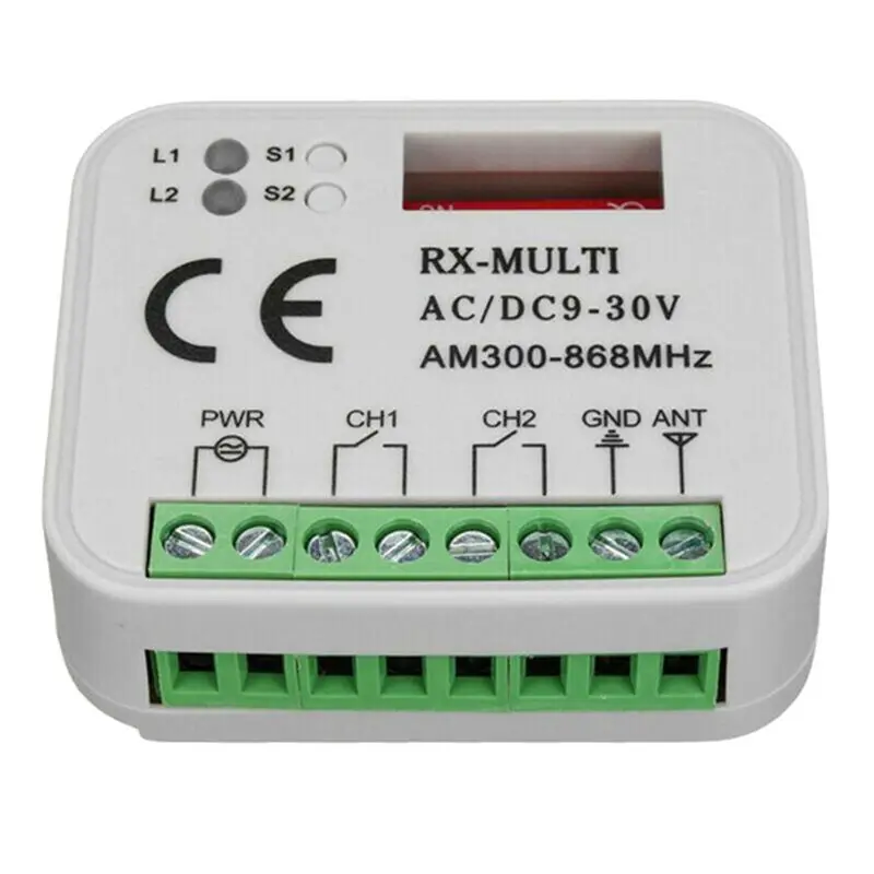 -[A51I Digital]10X Garage Gate Remote Receiver 433 868Mhz RX MULTI 300-900MHZ AC/DC 9-30V Receiver With Remote Control