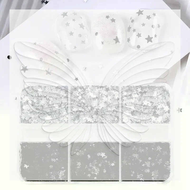Mini Sparkling Star Nail Glitter Cute Pentagram Nail Decoration Easy to Apply Shiny Nail Art Accessories for Salon Home Use