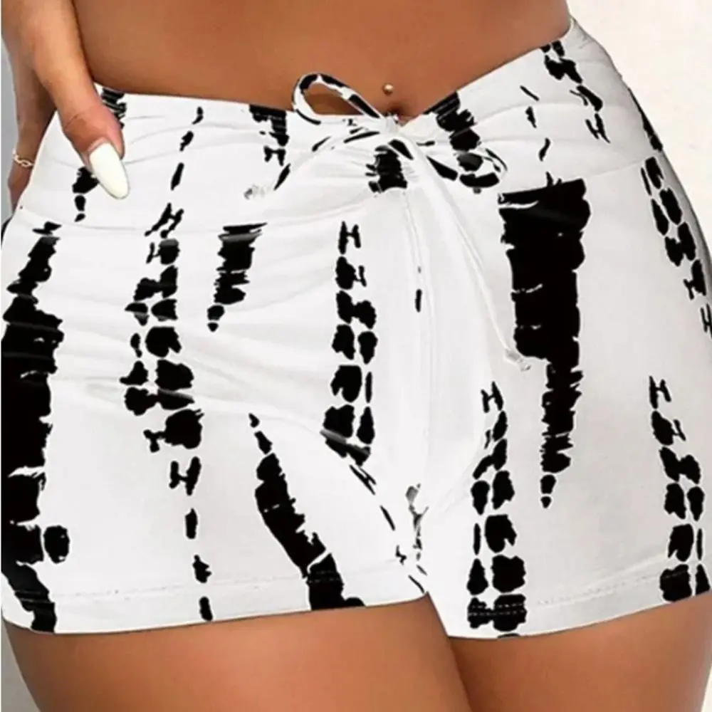 Tie Dye High-Waist Bikini Set Cross-Border Flat Angle Separate Swimsuit Sexy Design High Waist Shorts Trendy Swimwear Beachwear