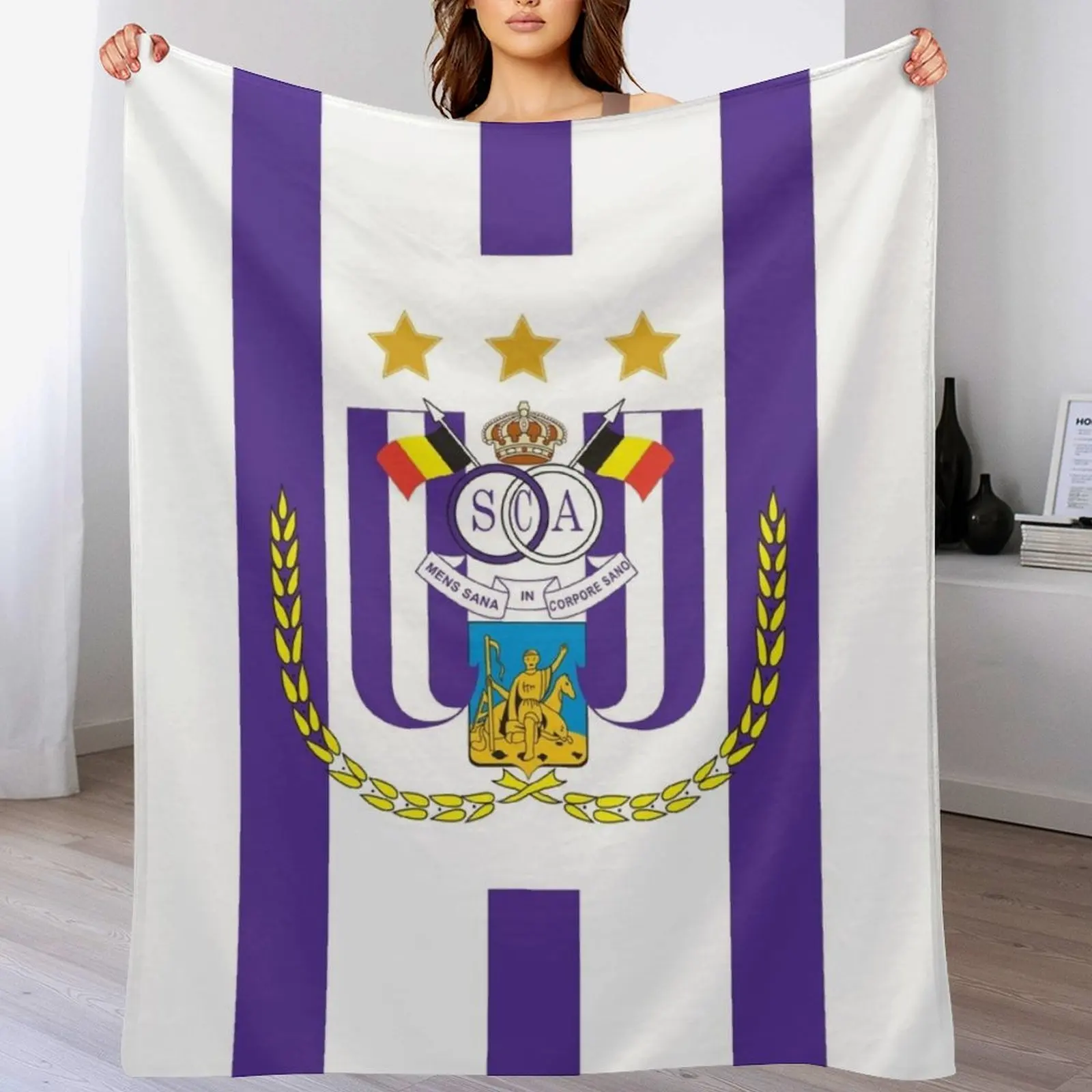 

Anderlecht Footbal fans ultras hooligans, Belgium Throw Blanket Thin halloween Blankets