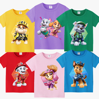 Paw Patrols Baby Short Sleeved Tops Chase Skye Clothing Child T-shirt Girl Cotton Boys Kawaii Rubble Marshall Anime Kids Clothes