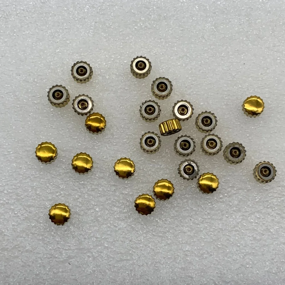 Watch Accessories Crown Suitable for 7120 Movement Head Gold Flat Tube Crown Watch Repair Parts 5pcs