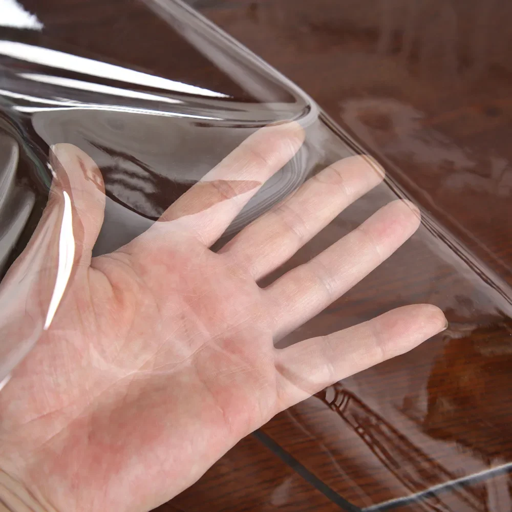 PVC Tablecloth Embroidery Lace Transparency PVC table cloth Waterproof Oilproof Kitchen Dining table cover for rectangular table