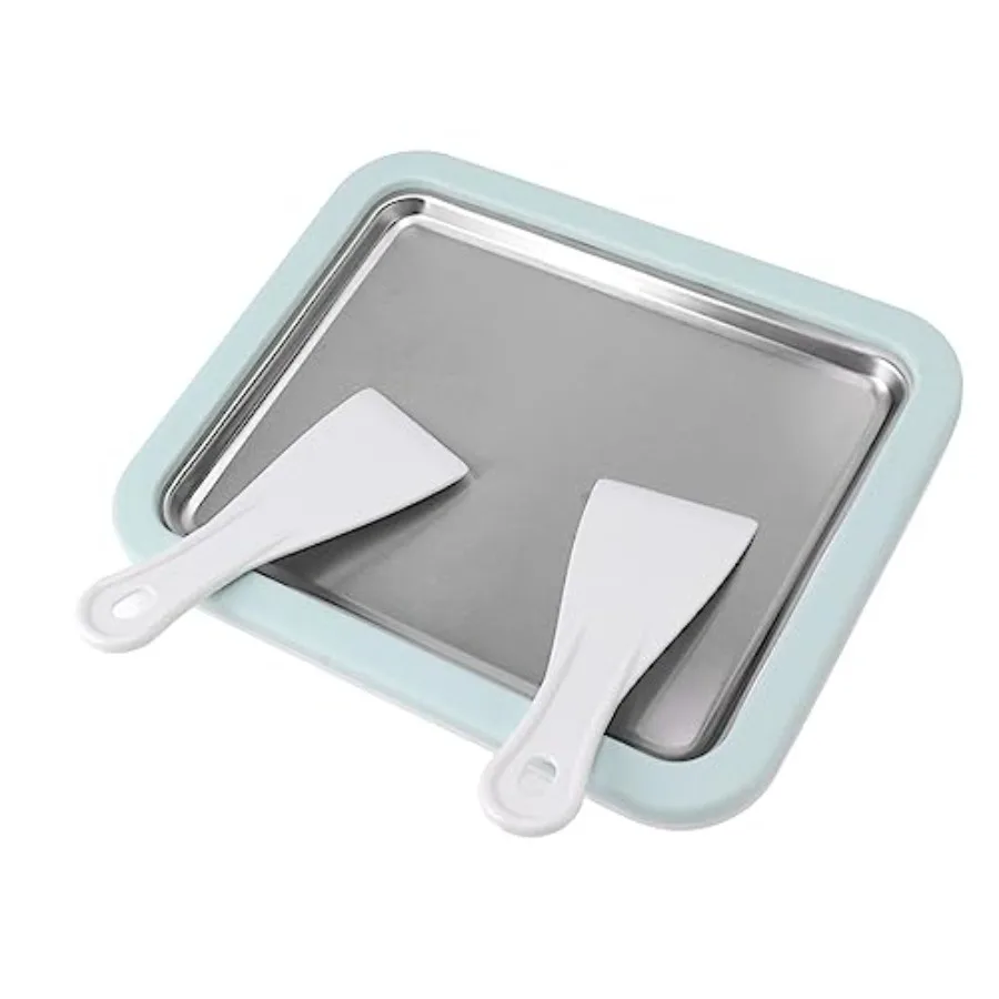 

Машина для приготовления мороженого, аппарат для ролл-мороженого, холодная пластина из нержавеющей стали, для домашнего приготовления, с 2 лопатками для мороженого и слякоти