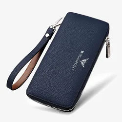 WILLIAMPOLO Man Wallets Long Style High Quality Card Holder Male Purse Zipper Large Capacity Brand Luxury Leather Wallet For Men