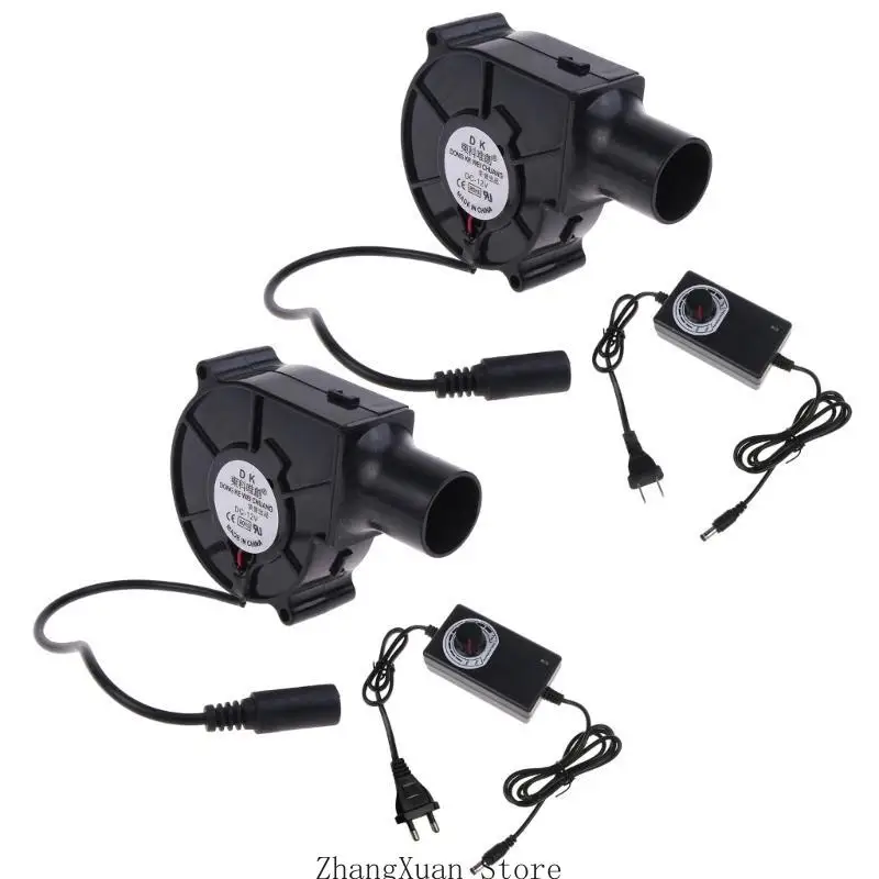 3XUF شواء مروحة منفاخ الهواء المحمولة الشواء مروحة الهواء 12V مروحة محمولة خفيفة الوزن الولايات المتحدة / الاتحاد الأوروبي #1