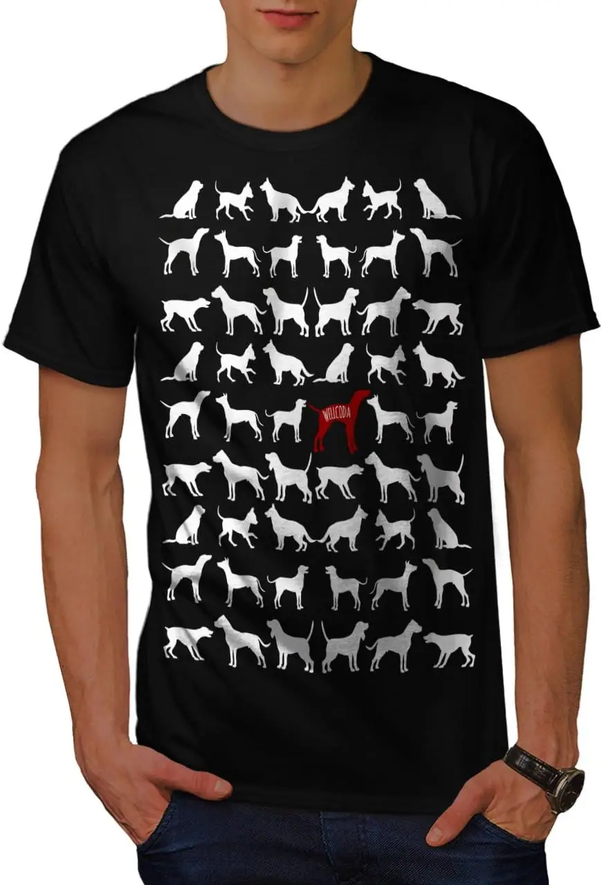 Wellcoda Animal Design Canine Mens T-shirt, Graphic Printed Tee