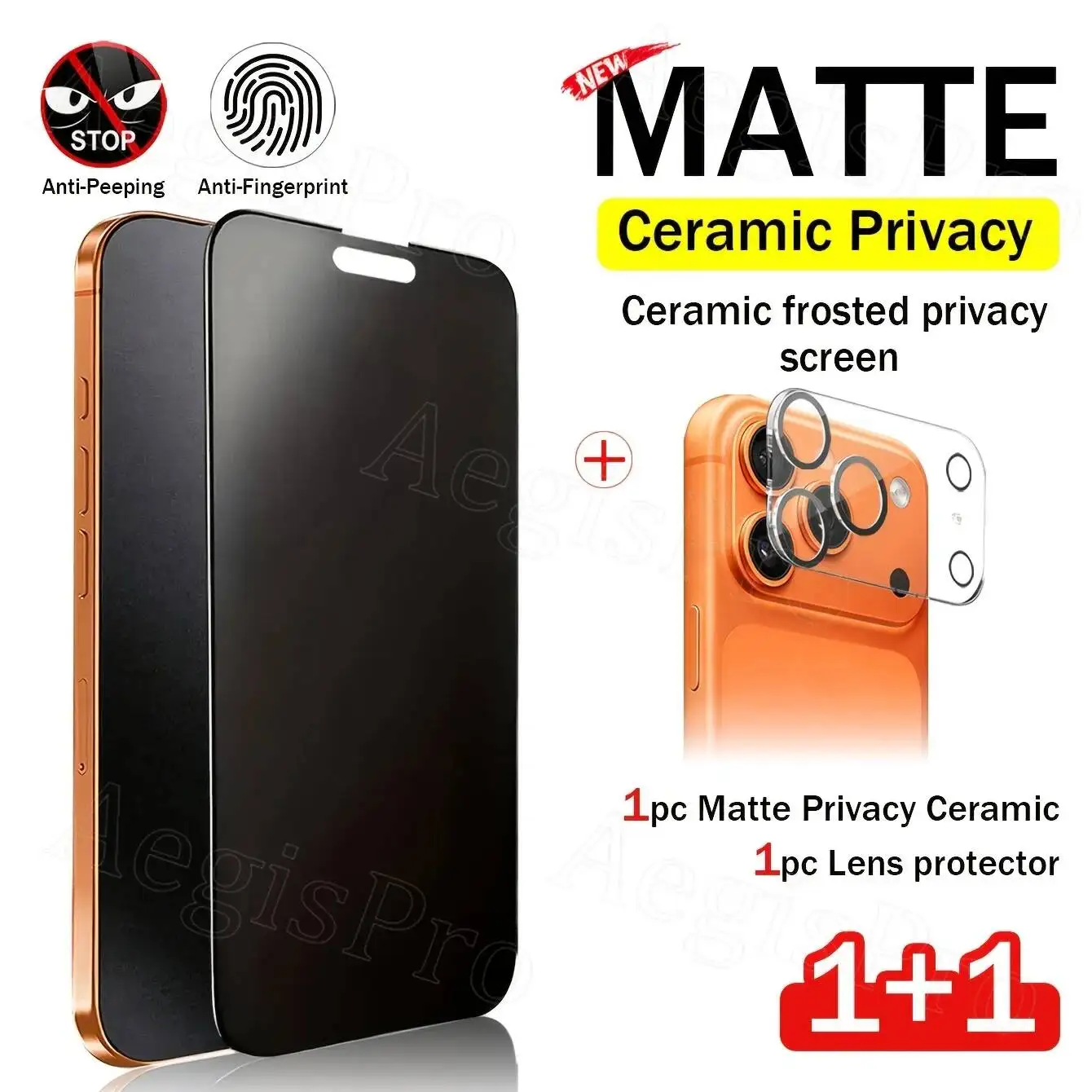 

Matte Privacy Ceramic Film Screen With A Tempered Glass Camera Lens Protector For Iphone11 13 14 15 16 17 Pro Max Air