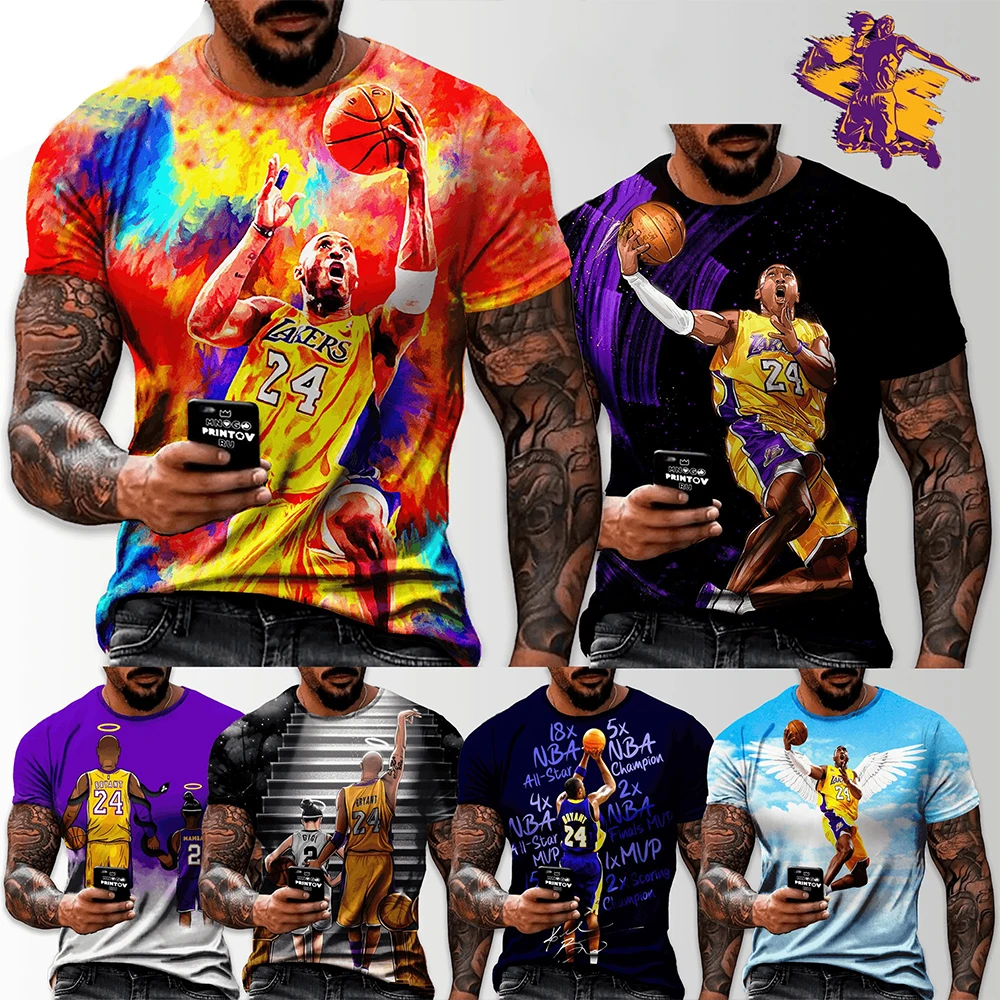 Summer fashion trend 3D printed printed T-shirt casual fashion cool T-shirt street basketball style short sleeved shirt