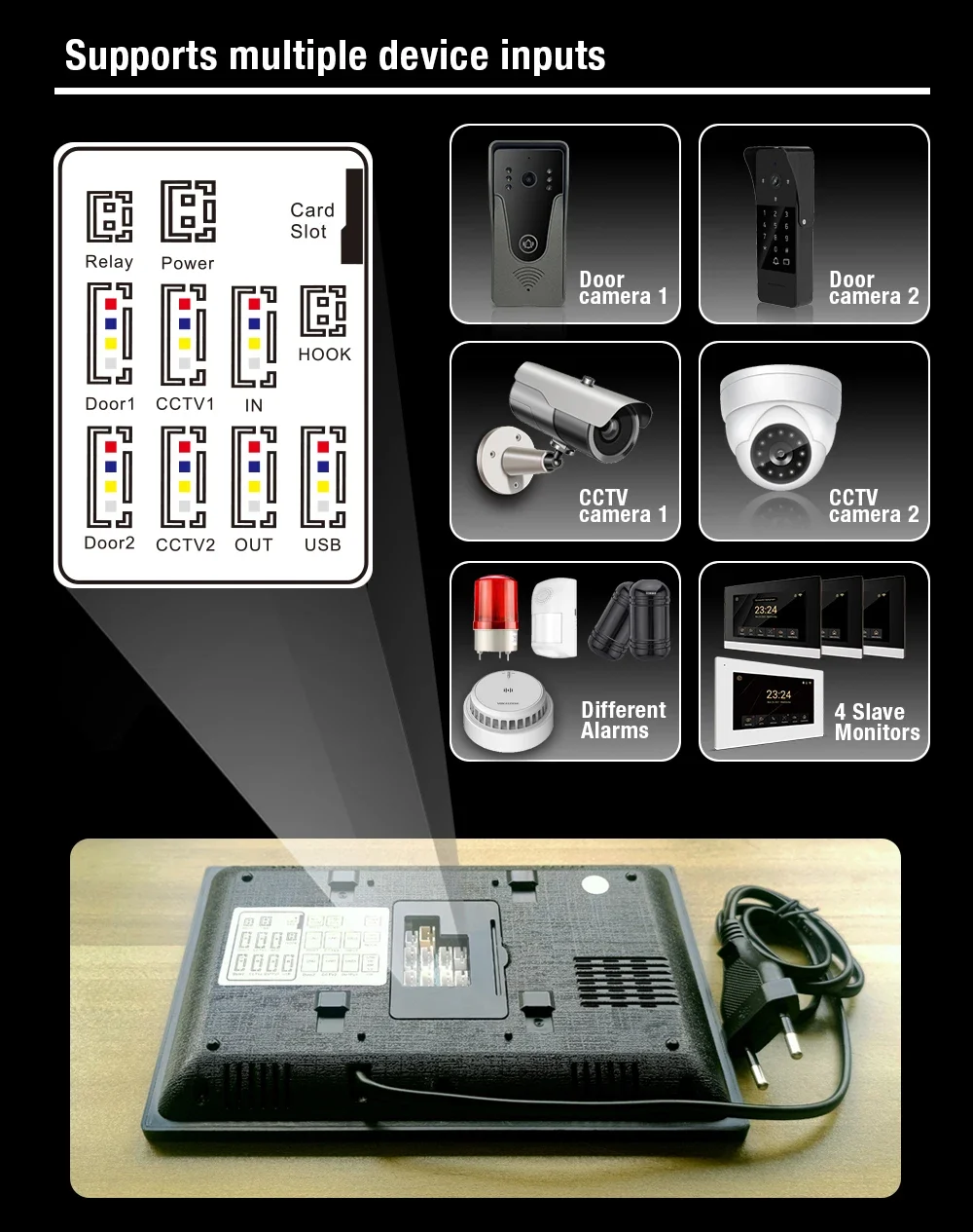 Sistema de intercomunicación de vídeo, timbre inalámbrico con WiFi, Tuya, desbloqueo con contraseña RFID, detección móvil, 1080P