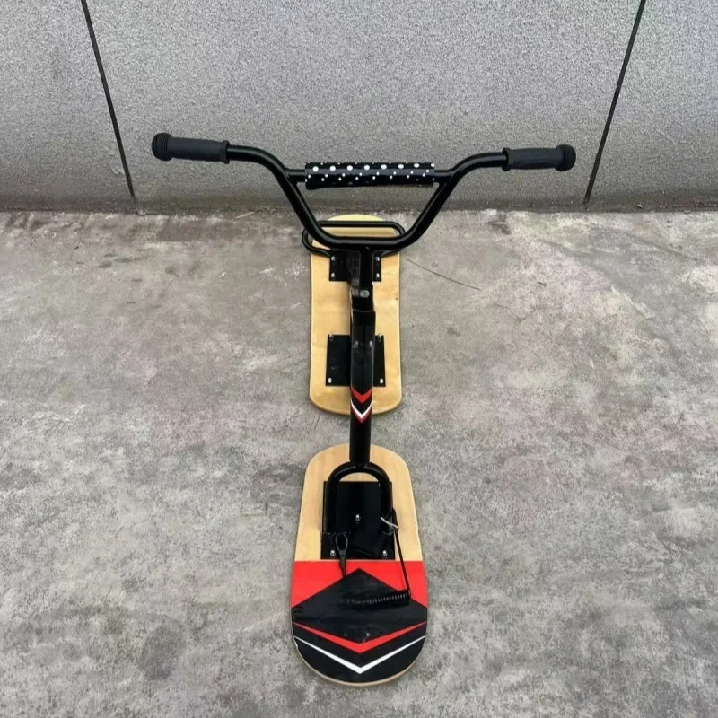 Adult Ski Carts Thickened Wear-resistant Aluminum Skis Freestyle Skis Grass Skis Snowboards Orienteering Wood Color
