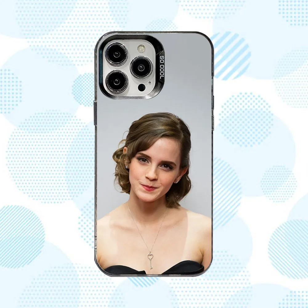 حافظة هاتف E-Emma Actor W-Watson لهاتف iPhone 16,15,14,13,12,11,Mini,Pro,SE,MAX غطاء أبيض غير لامع مقاوم للصدمات