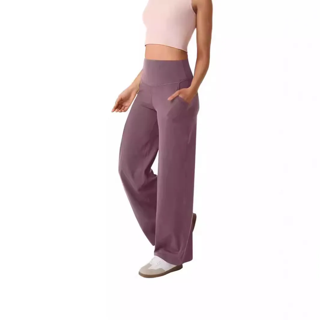 Casual Straight Leg Pure Color Loose Pocket Long Pants Women's Cross-Border Autumn New Independent Station Fashion Ladies' Pants