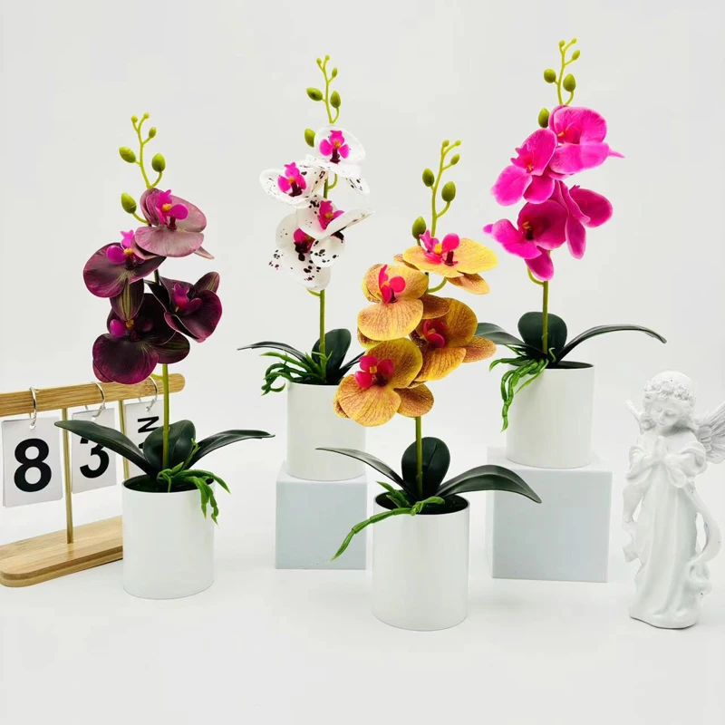 

Бонсай, имитация бабочки, орхидеи, искусственное растение в горшке, стол, обеденный стол, ваза для домашнего офиса, свадебное украшение для дома, комнаты, подарок