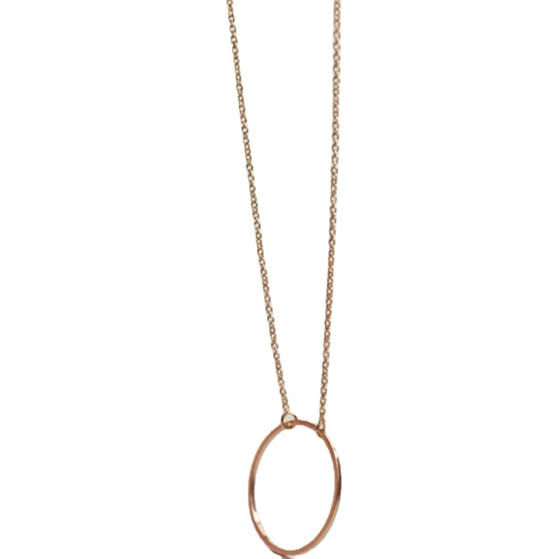 2024 Tredy Neue Minimalistische Kreis Anhänger Halsketten für Frauen Eternity Collares Gold Farbe Kette Einfache Design Hals Schmuck – Detail 8