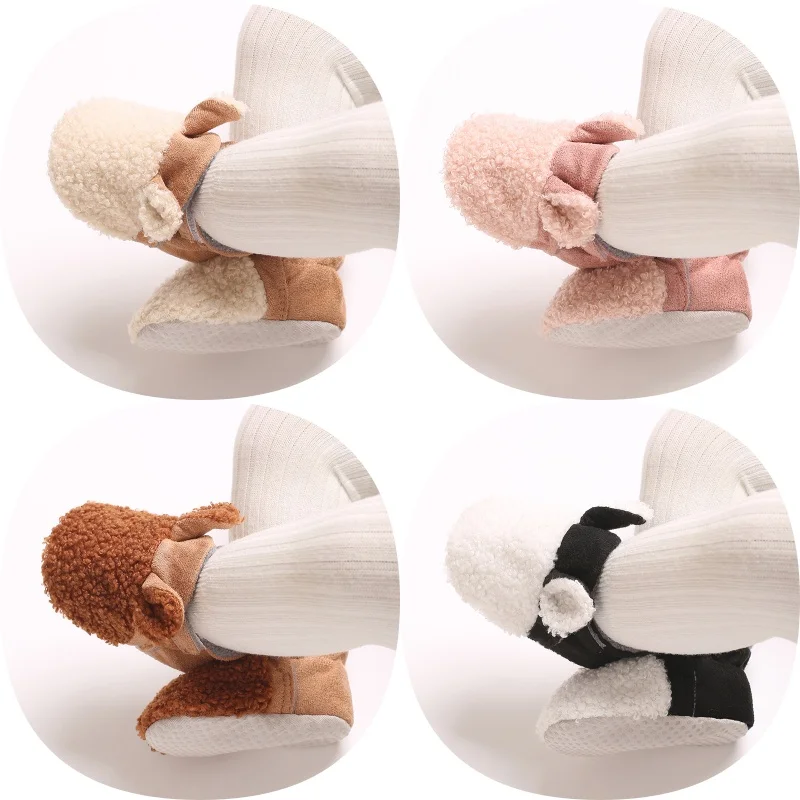 

Новая зимняя милая детская обувь с цветными блоками для мужчин и женщин, хлопковая мягкая подошва, противоскользящая и теплая для детей дошкольного возраста