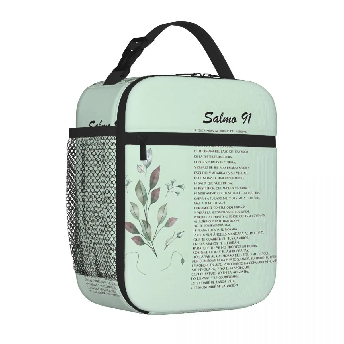 Bestselling Salmo 91, Spanish Bible Verse Soft Touch Lunch Tote Office To-Go Sports Lunch Bag