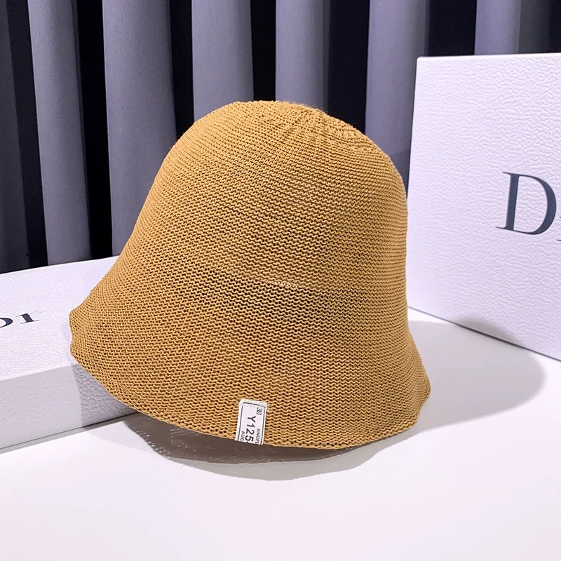 MAXSITI U Breathable Linen Bucket Hat for Women Summer Thin Fisherman Hat Sunscreen Basin Hat Fashion Knitted Pink Panama Hat