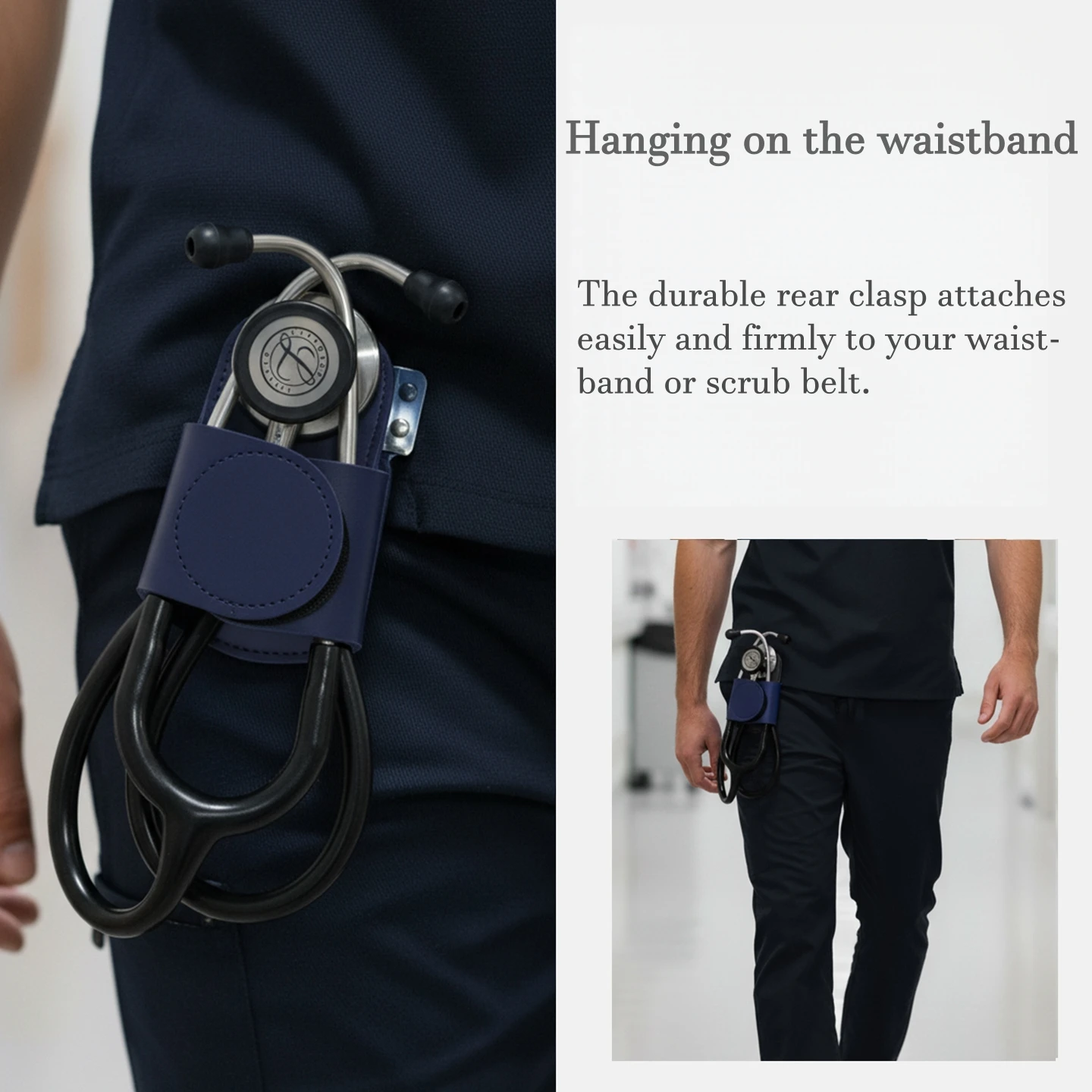 Stethoscope Holder Clip Portable Stethoscope Carry Case for Doctor Nurses Lightweight PU Medical Stethoscopes Parts Accessories