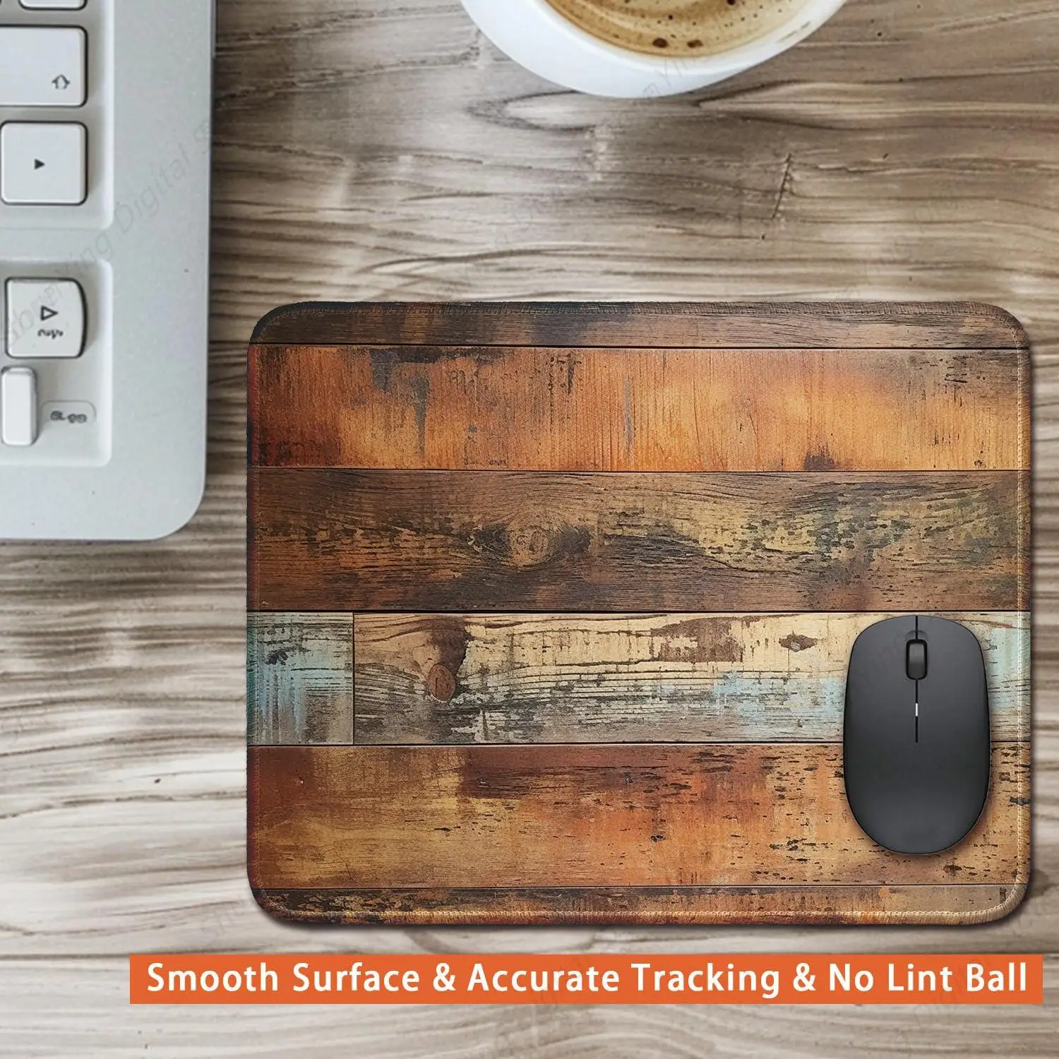 Imitation Wooden Board Pattern Gaming Mouse Pad Laptop Anti Slip Rubber Base Durable Mouse Pad 18*22cm