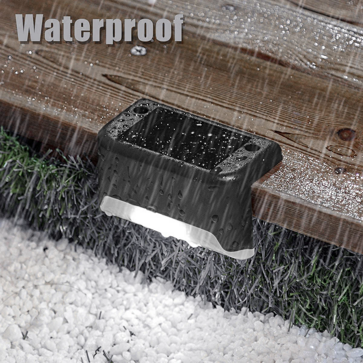 LED Solar Lamps Solar Step Lights Outdoor Waterproof LED Solar Fence Wall Lamp Patio Stairs Pathway Step Decor Lighting