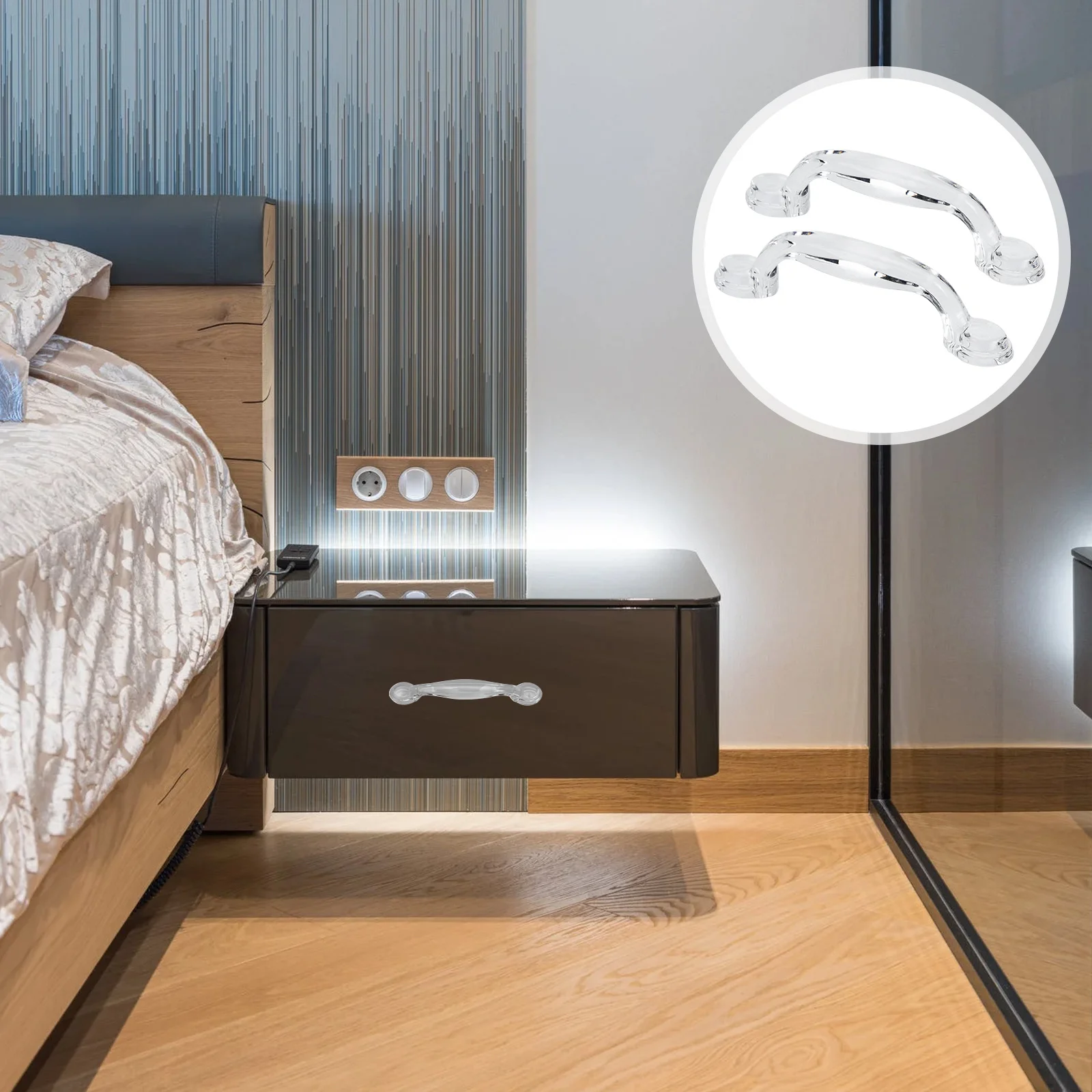 8 قطعة مقابض باب الخزانة الكريستال الاكريليك قوس تصميم درج يسحب لخزانة المطبخ خزانة الأثاث المقابض الخارجية #4