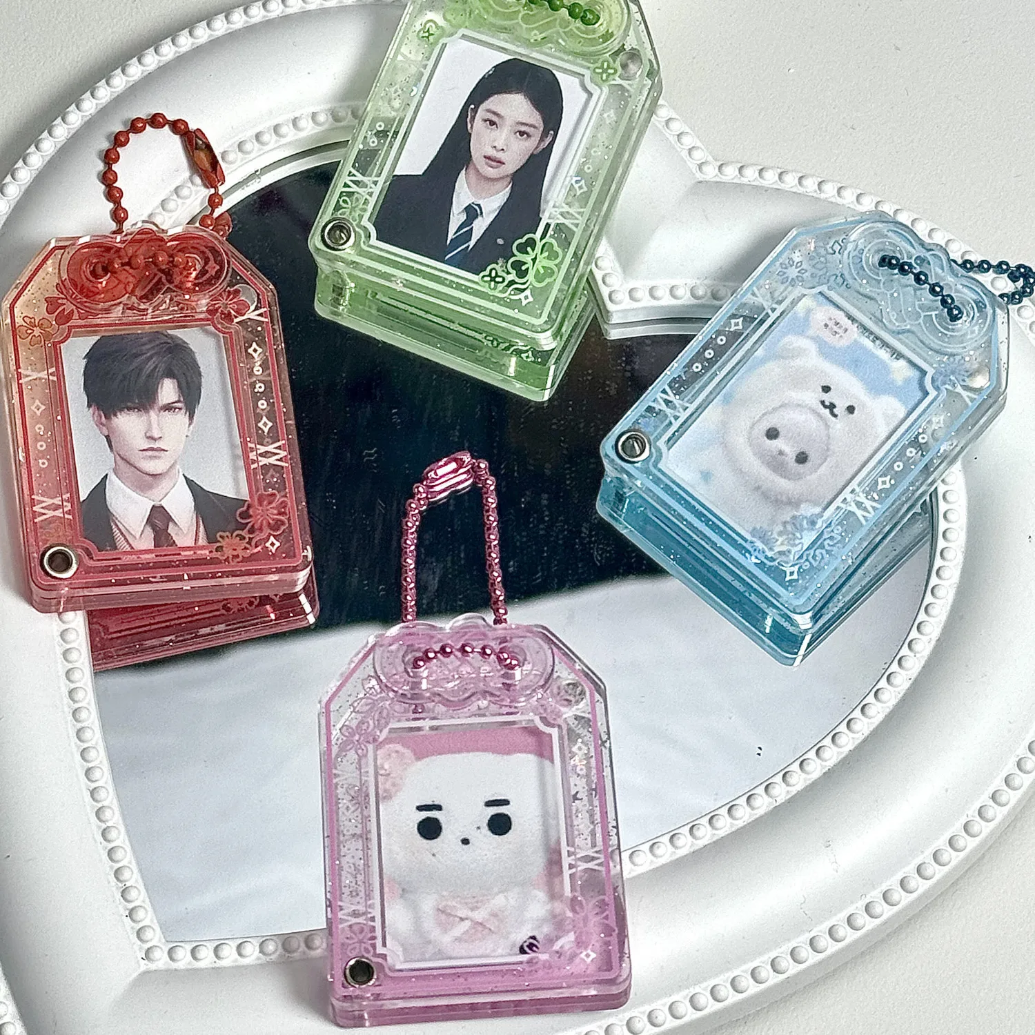 1 inch card sleeve acrylic pendant certificate photo pendant