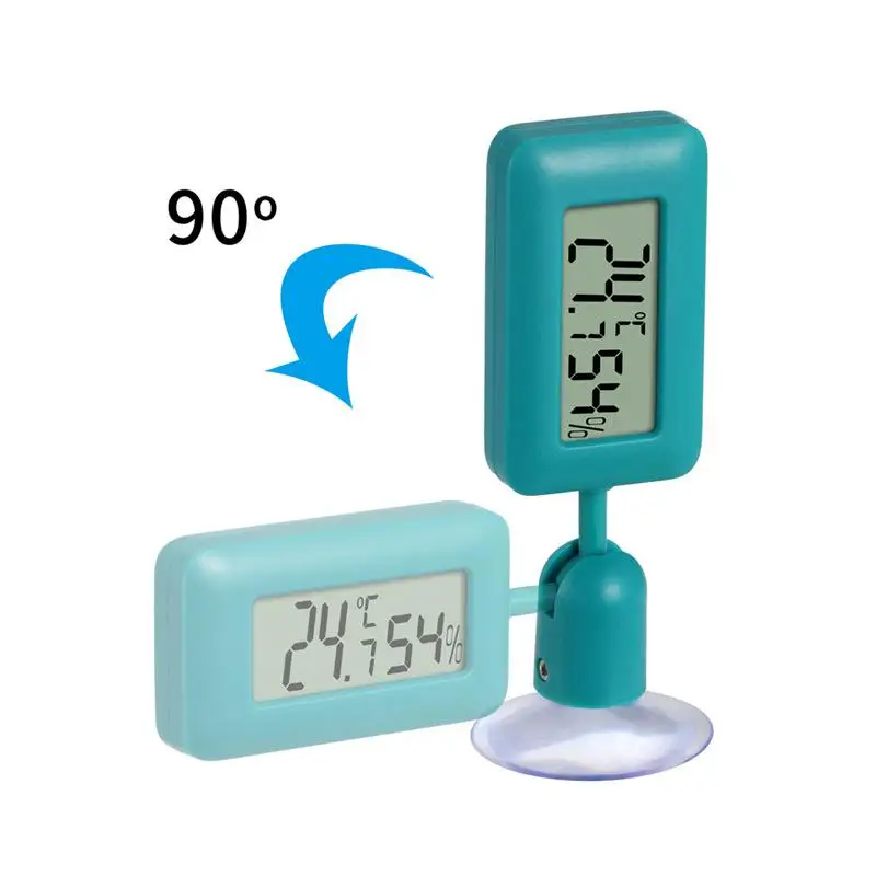 360° Rotating Luminous Digital Reptile Thermometer Hygrometer With Suction Cup Temperature Humidity Meter Accessories
