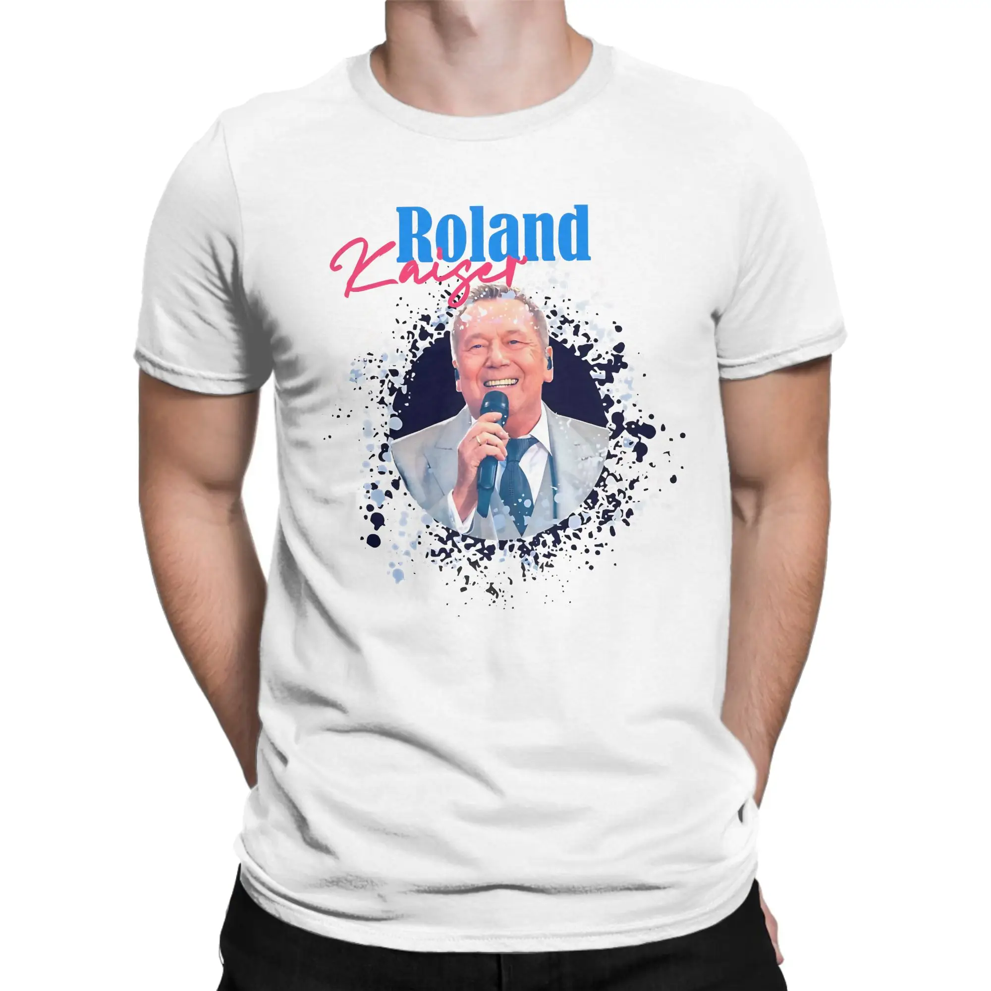 Funny roland kaiser eurovisions 2026 T-Shirts Men Crewneck Pure Cotton T Shirt  Short Sleeve Tee Shirt Birthday Gift Clothes