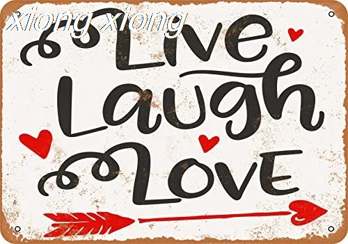 Wall-Color  Metal Sign - Live Laugh Love - Vintage Look