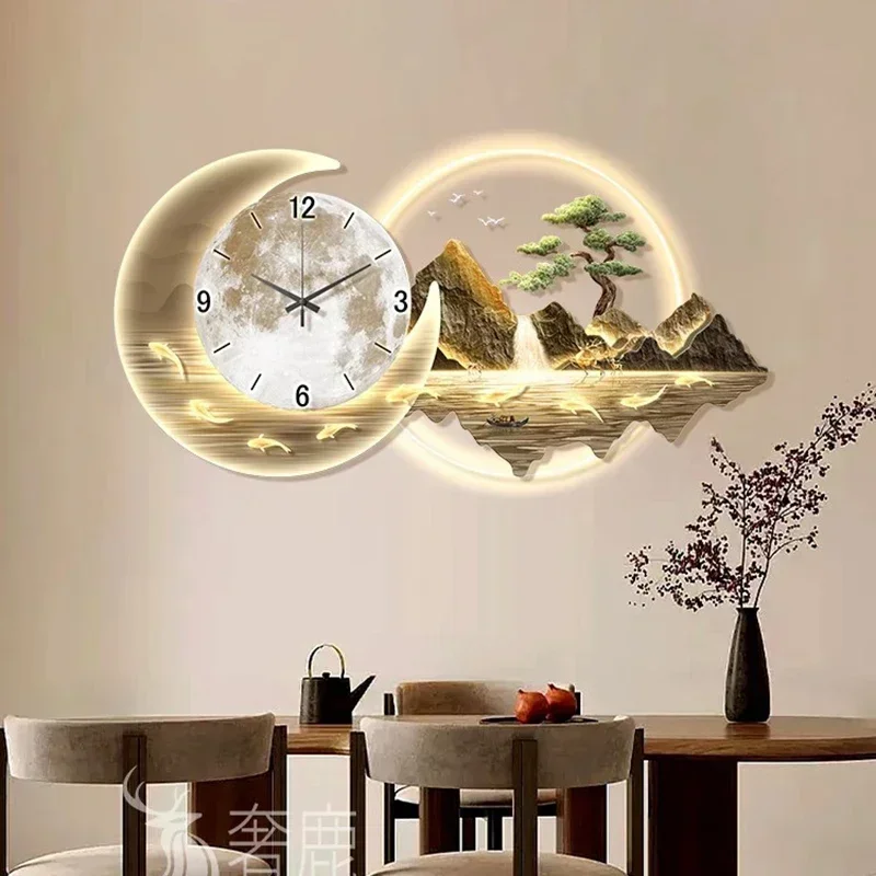 

Luxury Large Wall Clocks Modern Art Mural Led Aesthetic Silent Wall Watch Creative Restaurant Reloj De Pared Home Decoration