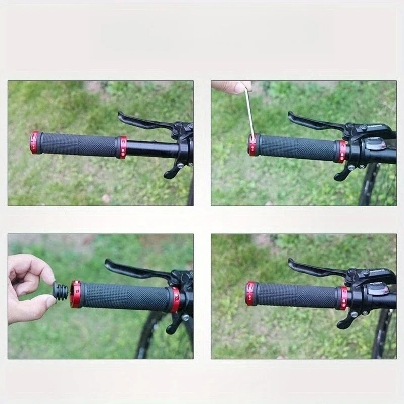 2 piezas de empuñaduras de goma para bicicletas, cerradura de aleación de doble cara para bicicletas de montaña, cubiertas antideslizantes para manillar de bicicleta, BMX